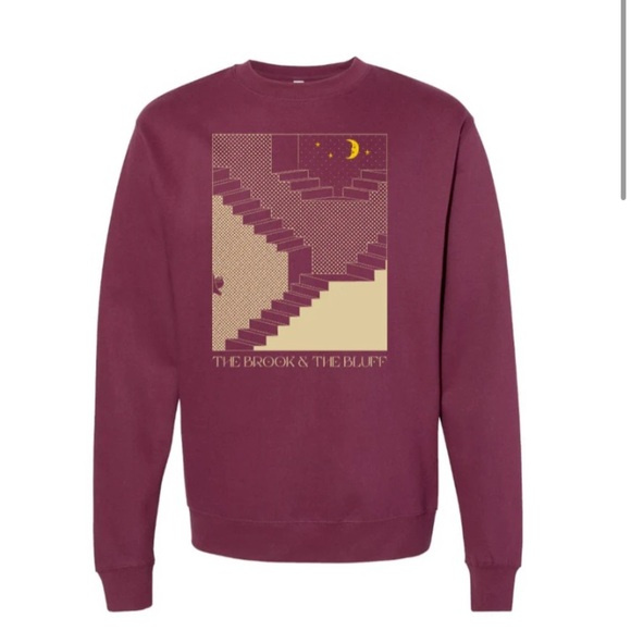 The Brook and the Bluff Crewneck Sweatshirt Maroon Size XL Unisex - Picture 1 of 6